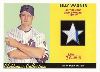2007 Topps Heritage - Clubhouse Collection Relics #CC-BW Billy Wagner Front