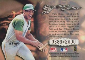 1997 Donruss Signature Series - Significant Signatures #NNO Reggie Jackson Back