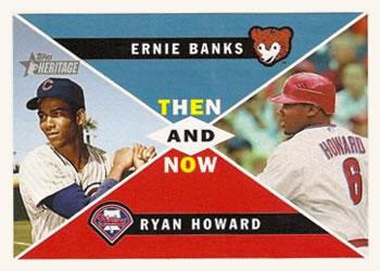 2009 Topps Heritage - Then and Now #TN1 Ernie Banks / Ryan Howard Front