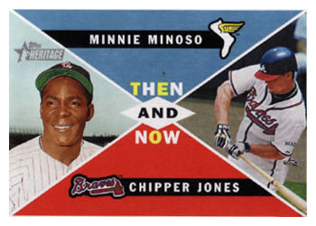 2009 Topps Heritage - Then and Now #TN3 Minnie Minoso / Chipper Jones Front