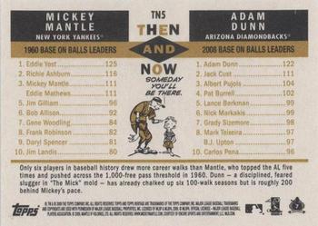 2009 Topps Heritage - Then and Now #TN5 Mickey Mantle / Adam Dunn Back