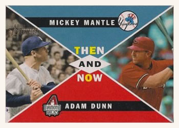 2009 Topps Heritage - Then and Now #TN5 Mickey Mantle / Adam Dunn Front
