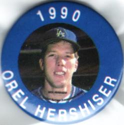 1990 MLBPA Baseball Buttons #NNO Orel Hershiser Front