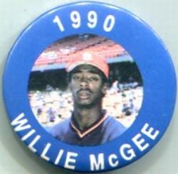 1990 MLBPA Baseball Buttons #NNO Willie McGee Front