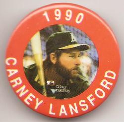 1990 MLBPA Baseball Buttons #NNO Carney Lansford Front