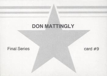 1988 Final Series Black Border (unlicensed) #9 Don Mattingly Back