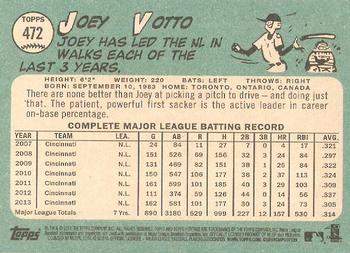 2014 Topps Heritage - Red Border #472 Joey Votto Back
