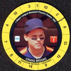 1991 Cadaco Discs #NNO Craig Biggio Front