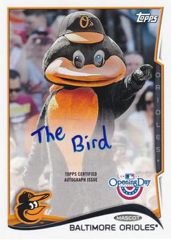 2014 Topps Opening Day - Mascot Autographs #MA-BO Oriole Bird Front