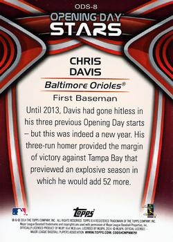 2014 Topps Opening Day - Opening Day Stars #ODS-8 Chris Davis Back
