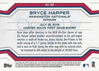 2014 Topps Opening Day - Superstar Celebrations #SC-22 Bryce Harper Back