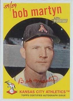 2008 Topps Heritage - Real One Autographs Red Ink #ROA-BM Bob Martyn Front