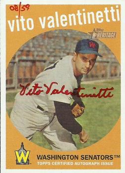 2008 Topps Heritage - Real One Autographs Red Ink #ROA-VV Vito Valentinetti Front