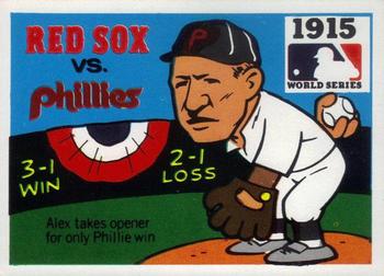 1971 Fleer World Series (Black Backs) #13 1915 - Red Sox vs. Phillies - Grover Alexander Front