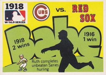 1971 Fleer World Series (Black Backs) #16 1918 - Cubs vs. Red Sox - Babe Ruth Front