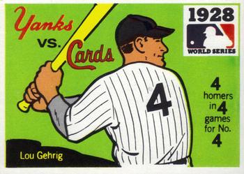 1971 Fleer World Series (Black Backs) #26 1928 - Yankees vs. Cardinals - Lou Gehrig Front