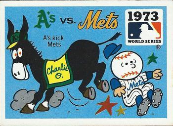 1971 Fleer World Series (Black Backs) #71 1973 - A's vs. Mets Front