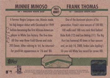 2001 Topps Heritage - Clubhouse Collection Relics #THCC-MMFT Minnie Minoso / Frank Thomas Back