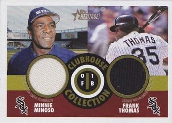 2001 Topps Heritage - Clubhouse Collection Relics #THCC-MMFT Minnie Minoso / Frank Thomas Front