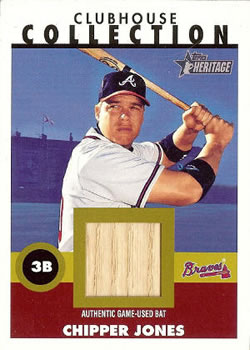 2001 Topps Heritage - Clubhouse Collection Relics #THCC-CJ Chipper Jones Front