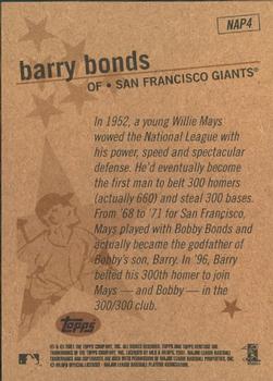 2001 Topps Heritage - New Age Performers #NAP4 Barry Bonds Back