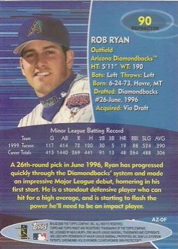 2000 Finest - Refractors #90 Rob Ryan Back