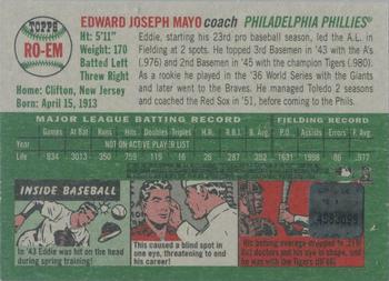 2003 Topps Heritage - Real One Autographs Red Ink #RO-EM Eddie Mayo Back