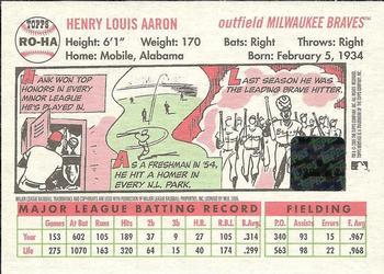 2005 Topps Heritage - Real One Autographs Red Ink #RO-HA Hank Aaron Back