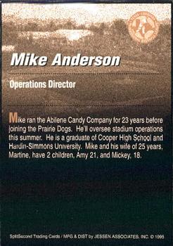 1995 SplitSecond Abilene Prairie Dogs #1 Mike Anderson Back