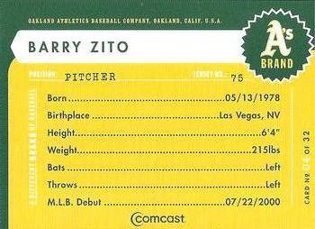 2005 Comcast Oakland Athletics #4 Barry Zito Back