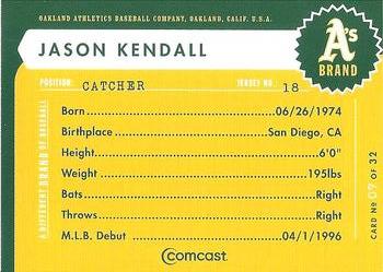 2005 Comcast Oakland Athletics #7 Jason Kendall Back