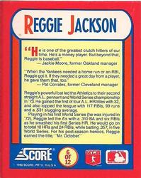 1990 Score Rising Stars - The MVPs #6 Reggie Jackson Back