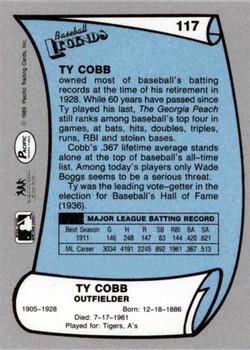 1989 Pacific Legends II #117 Ty Cobb Back