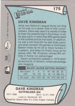 1989 Pacific Legends II #175 Dave Kingman Back
