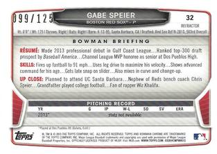2013 Bowman Chrome Mini - Refractors #32 Gabe Speier Back