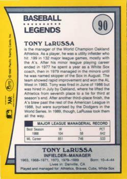 1990 Pacific Legends #90 Tony LaRussa Back