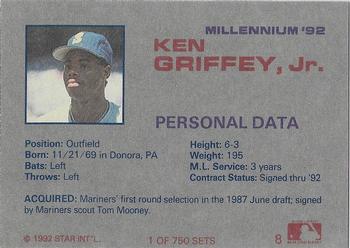 1992 Star Millennium #8 Ken Griffey Jr. Back