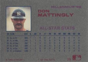 1992 Star Millennium #39 Don Mattingly Back