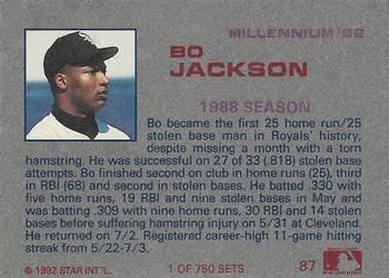 1992 Star Millennium #87 Bo Jackson Back