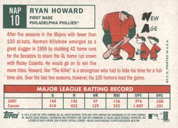 2008 Topps Heritage - New Age Performers #NAP10 Ryan Howard Back