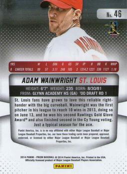 2014 Panini Prizm #46 Adam Wainwright Back
