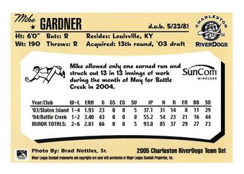 2005 Charleston RiverDogs #NNO Mike Gardner Back