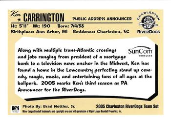 2005 Charleston RiverDogs #NNO Ken Carrington Back