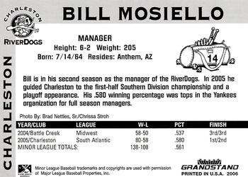 2006 Grandstand Charleston RiverDogs #NNO Bill Mosiello Back