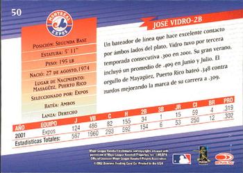 2002 Donruss Super Estrellas #50 Jose Vidro Back