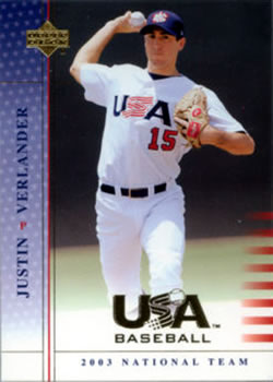 2003 Upper Deck USA Baseball National Team #USA 5 Justin Verlander Front