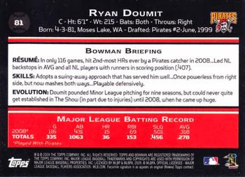 2009 Bowman #81 Ryan Doumit Back