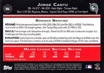 2009 Bowman #91 Jorge Cantu Back