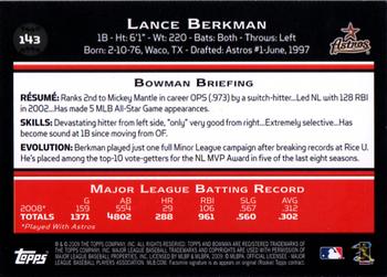 2009 Bowman #143 Lance Berkman Back
