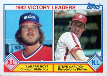 1983 Topps #705 1982 Victory Leaders (LaMarr Hoyt / Steve Carlton) Front